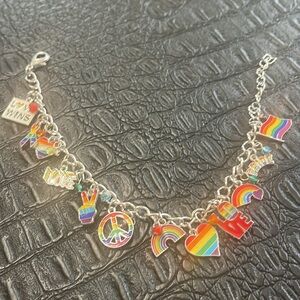 Love Bracelet with many Charms Pride Peace Jewelry